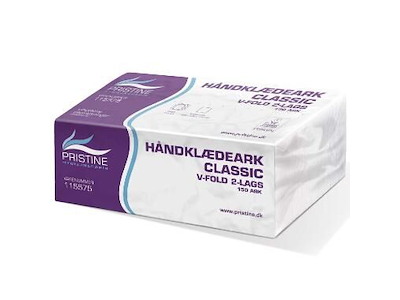 Håndklædeark Pristine Classic V-Fold - 2-lag (Genbrug, Natur)