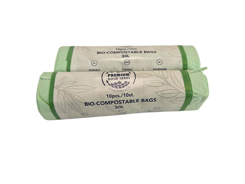 Spandepose 30liter B500xL600 mm 15my PLA bionedbrydelig Standard Grøn