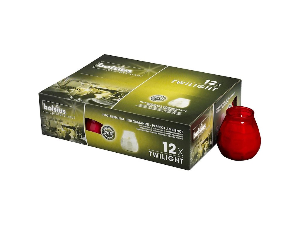 Lysbowle Twilight Brændetid 70 timer Rød