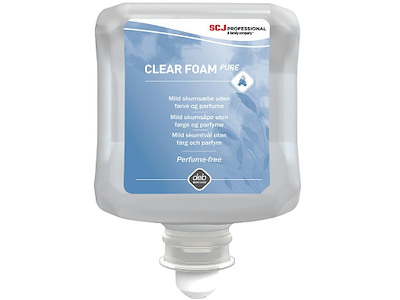 Skumsæbe Clear FOAM Pure Ecolabel uden Farve/Parfume til dispenser 1 ltr