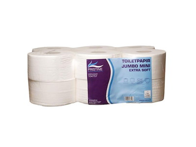 Jumborulle Toiletpapir 2-lags 160m Hvid - 12 Ruller
