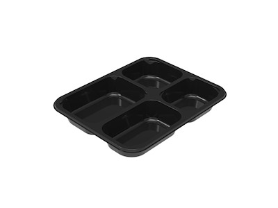 Bakke 4-rum C2227-4B rektangulær L227xB178xH30mm 700my CPET sort