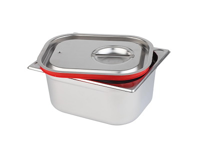 Låg 1/2 GN 32.5x26.5x3 cm Rustfri stål/Silikone til Kantine 1/2 GN