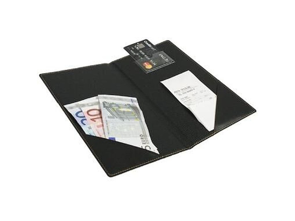 Regningsomslag Securit Trendy 23x13 cm Læderomslag Sort
