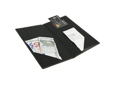 Regningsomslag Securit Trendy 23x13 cm Læderomslag Sort