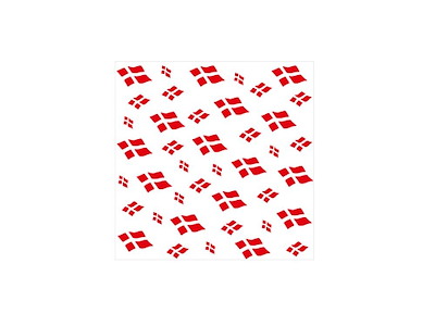 Serviet 3-Lag 33x33cm Med Danske Flag Hvid