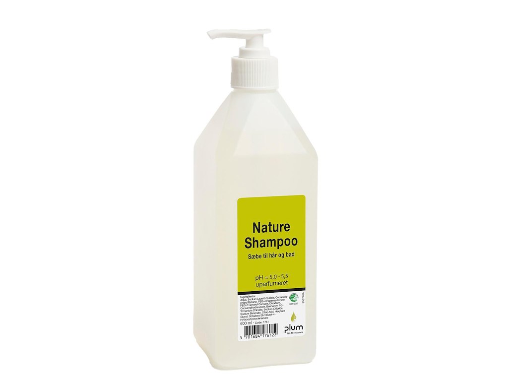 Shampoo Plum Nature 600ml Svanemærket med Pumpe uden Parfume