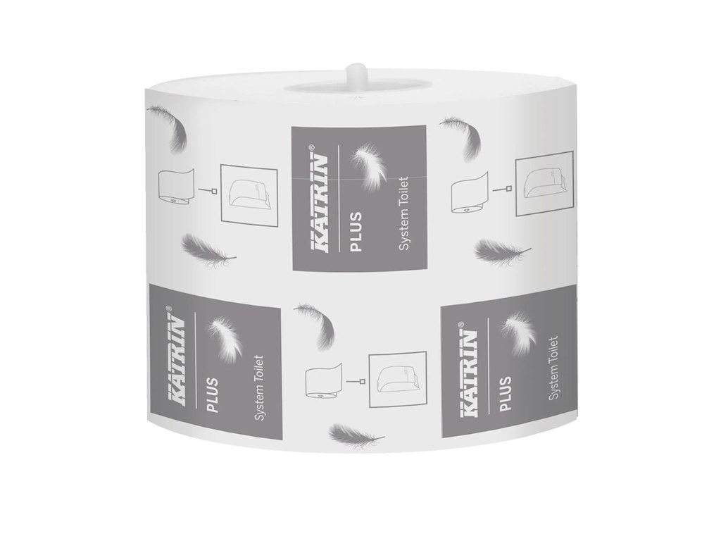 Toiletpapir Katrin Plus System L85.5mxB10cm 2-lag Hvid Nyfiber