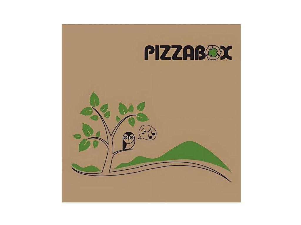 Pizza?ske TWK/242/E Model C L32xB32xH3cm brun med tryk Pizzabox
