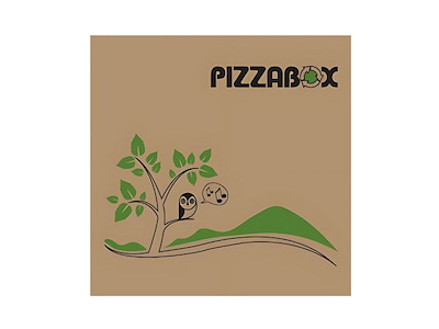 Pizza?ske TWK/242/E Model C L32xB32xH3cm brun med tryk Pizzabox