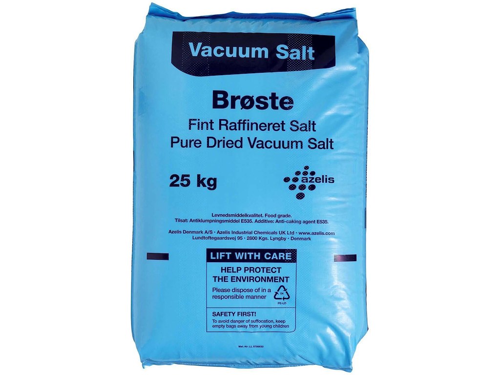 Salt vacuumsalt fint fødevarekvalitet 25kg