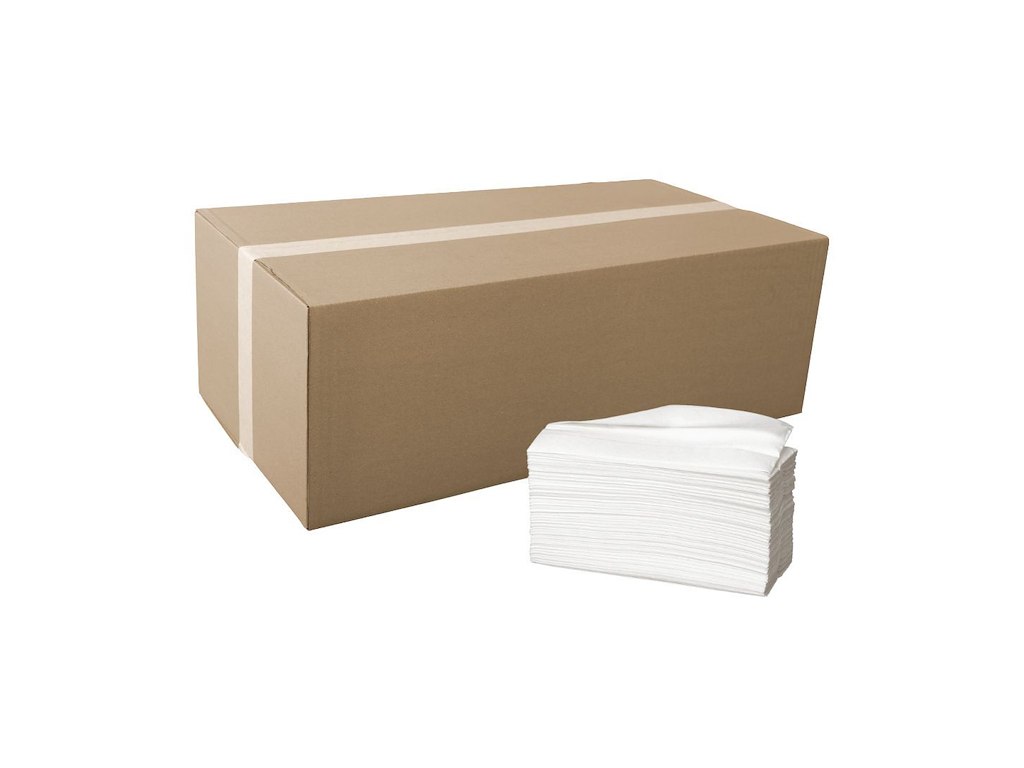 MEMSA Håndklædeark, 2-lags, Z-fold, 24x20,8cm, 8 cm, hvid, 100% nyfiber
