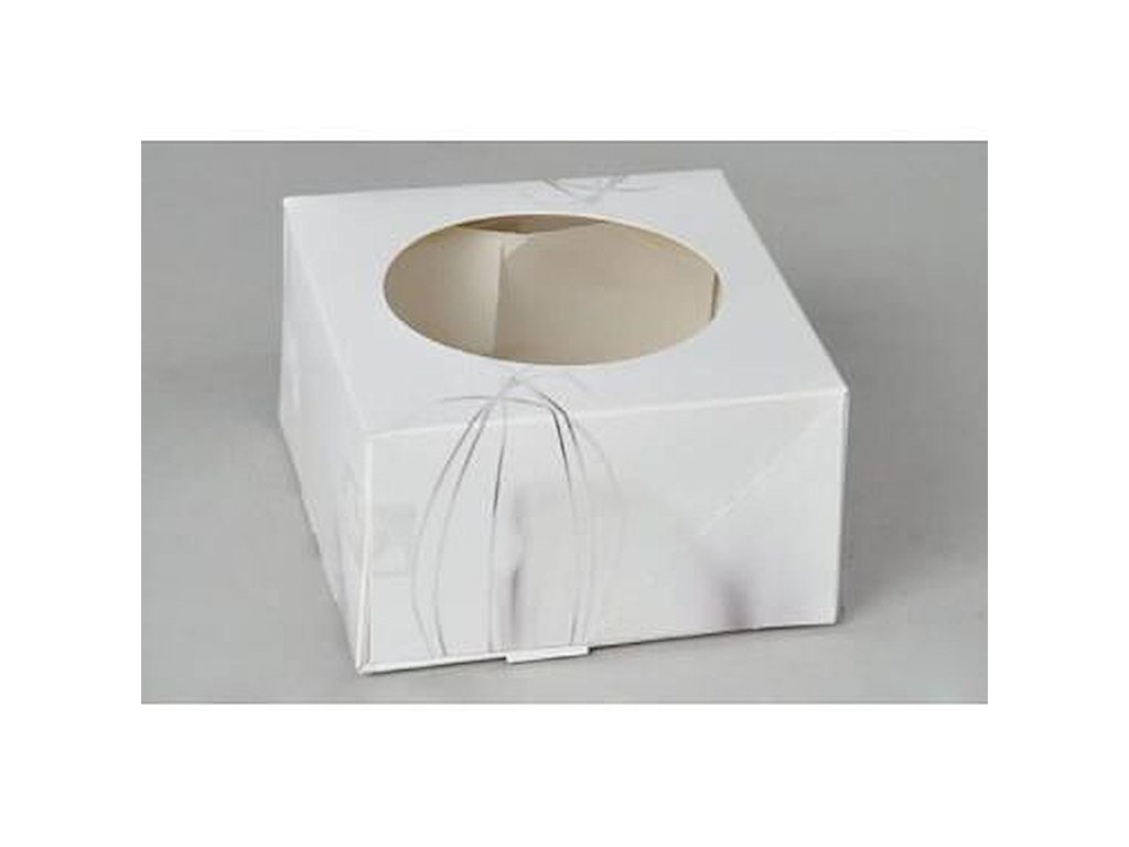 Kageæske hængslet låg S-Line L120xB110xH60mm pap med rude i PLA og åben front