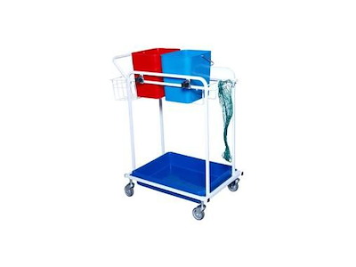 Rengøringsvogn 2 spande 13 ltr med Bakke/Net/Kurv