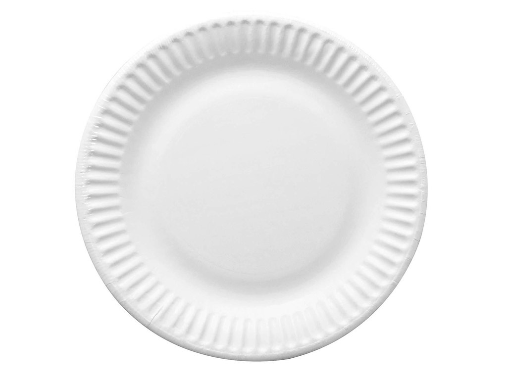 Paptallerken 15 cm bionedbrydelig Hvid