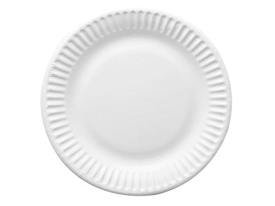 Paptallerken 15 cm bionedbrydelig Hvid