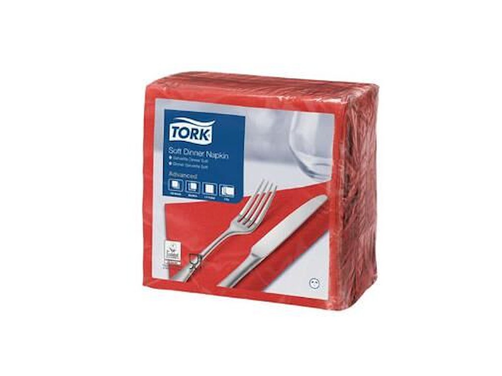 Serviet Tork 39x39cm 3-lag Rød