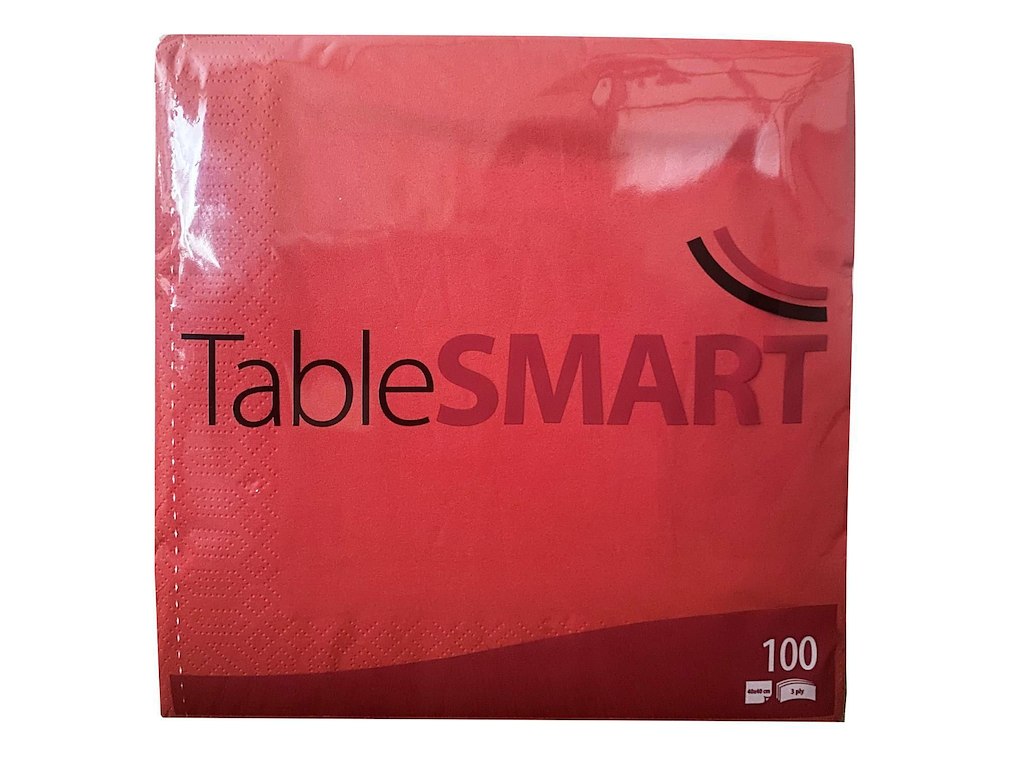 Serviet TableSMART 40x40cm 3-lag Rød