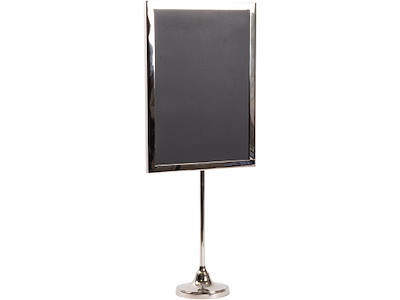 Menukortholder med tavle A4 22x54cm. Krom