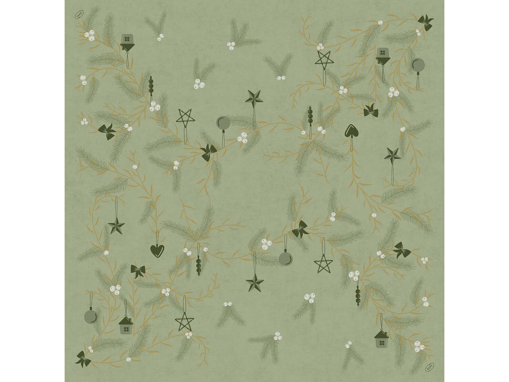 Serviet Bio Dunisoft 40 x 40cm Airlaid Noel Pistachio Green