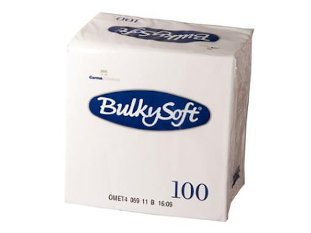 Serviet BulkySoft 24x24 cm 2-lag Ecolabel Hvid