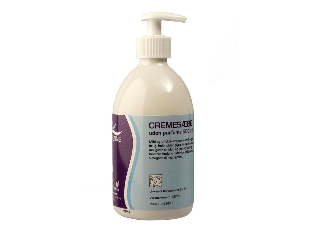 Cremesæbe Pristine Svanemærket uden Parfume/Parabener med pumpe 500 ml