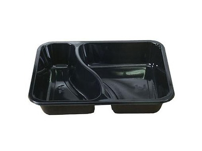 Bakke 2 rum 2227-2F CPET sort 227x178x43 mm