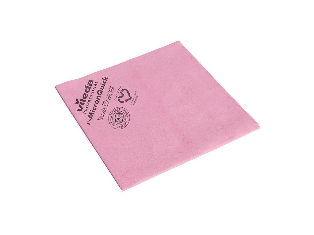 Microfiberklud r-MicronQuick 40x38cm Svanemærket rød 70% genbrugsplast