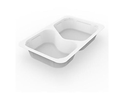 Bakke 2-rum 1/4 GN 630/500 ml 265x162x43 mm PP Hvid