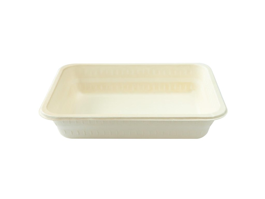 Bakke 1-rum Firkantet 1300ml L227xB178xH45mm Træfibermasse Hvid