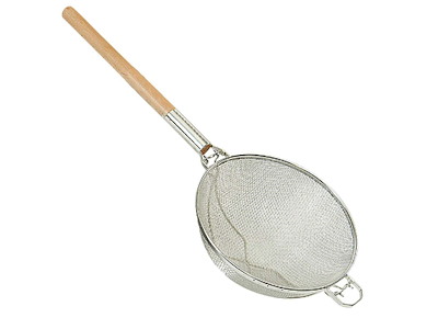 Trådsigte Ø30 cm Svær kvalitet Fortinnet/Træhåndtag