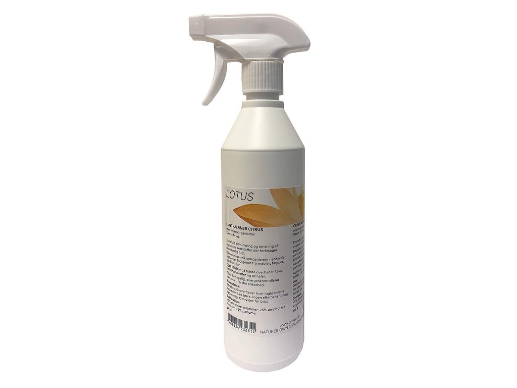 Lugtfjerner Lotus Citrus 500ml med Parfume/Spray til sanitære områder/tekstiler