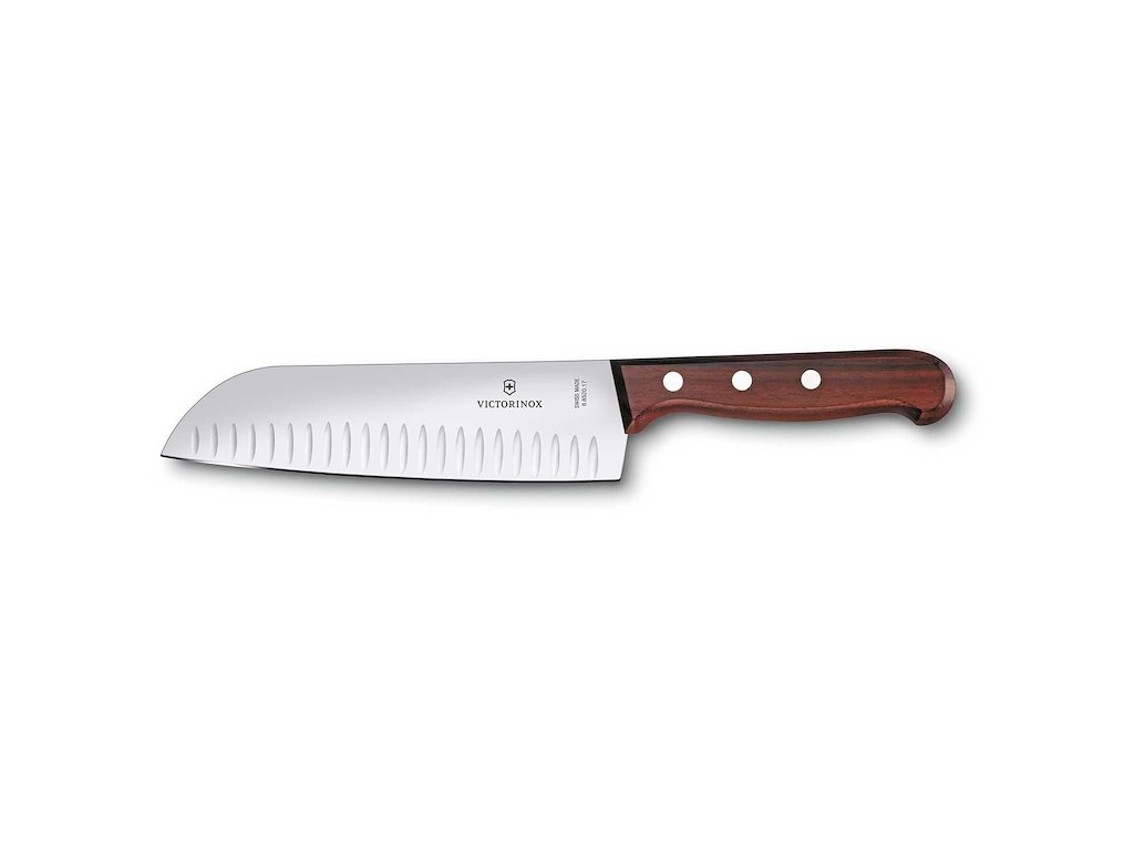 Santokukniv M/luftlommer Victorinox klinge 17 cm Træskæfte