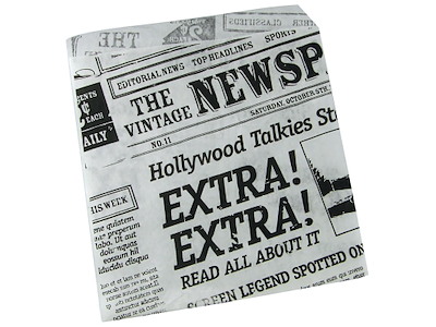 Burgerlomme Old News 150x160 mm 30+10 gr Papir/PE