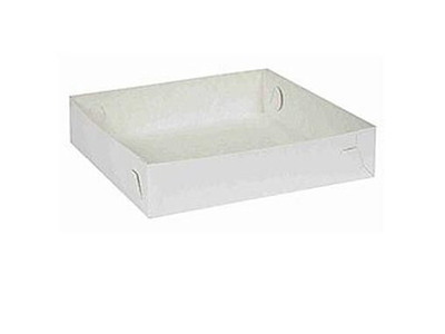 Kageæske fold selv nr 3 L230xB230xH50mm pap hvid