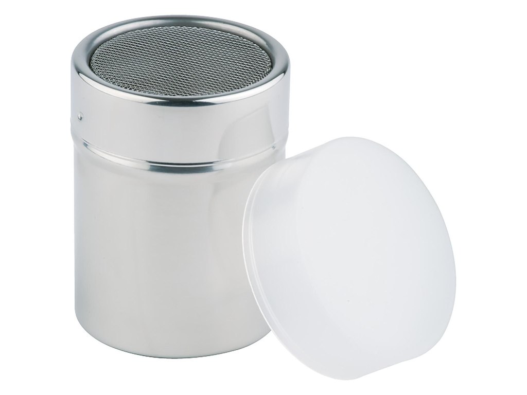 Strødåse rund Ø5.5xH7.5cm 0.15ltr rustfri stål PP låg