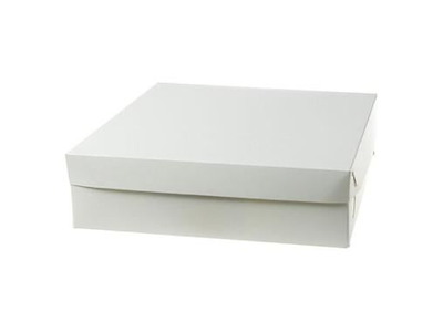 Kageæske fold selv bund til høj bund/lav top-model L350xB350xH100mm pap hvid