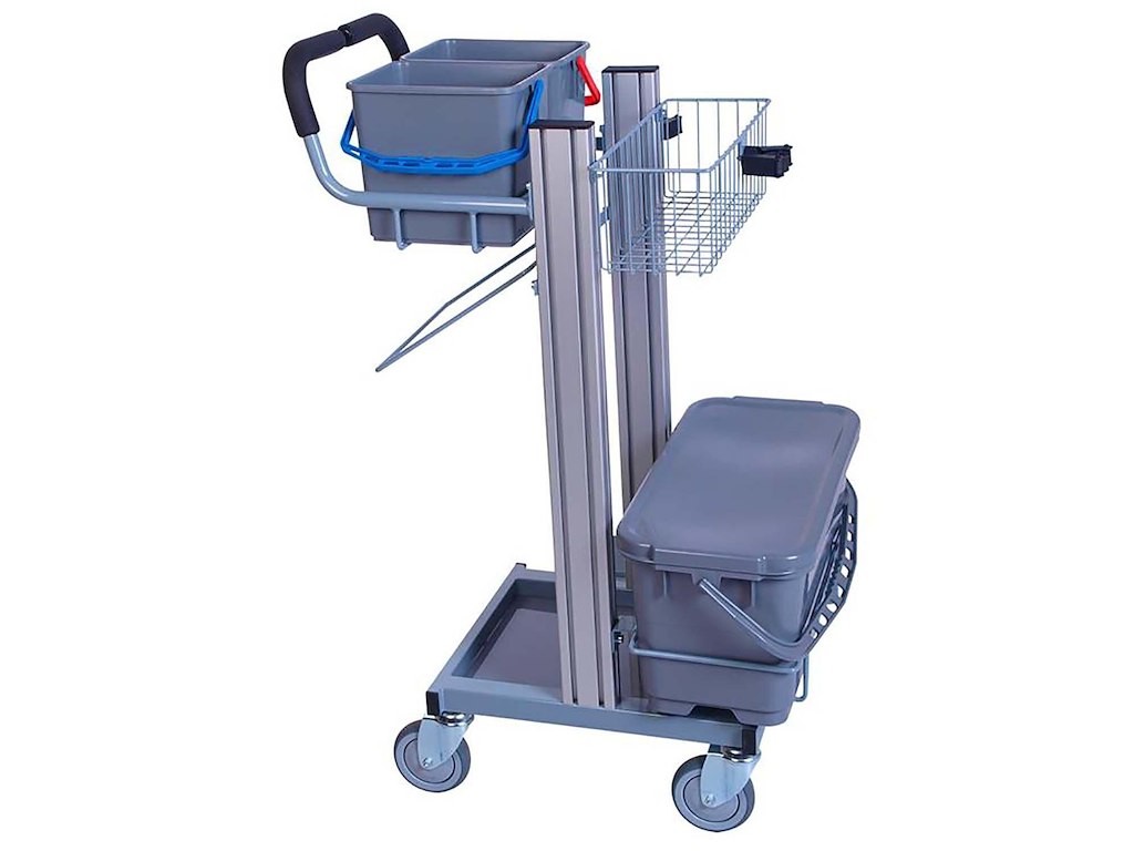 Rengøringsvogn Tina Exclusiv fugtsystem med 2 stk 6 ltr spande og 1 spand