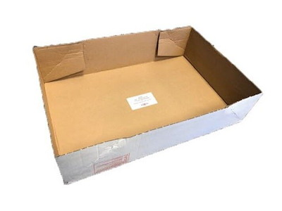 Papkasse låg L593xB387xH146mm bølgepap hvid benyt inderpose