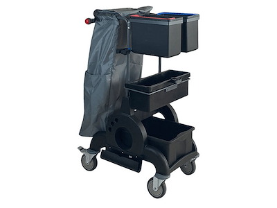 Rengøringsvogn NRT 2.0 Ultra small kompakt L70xB42xH105cm RPP Sort