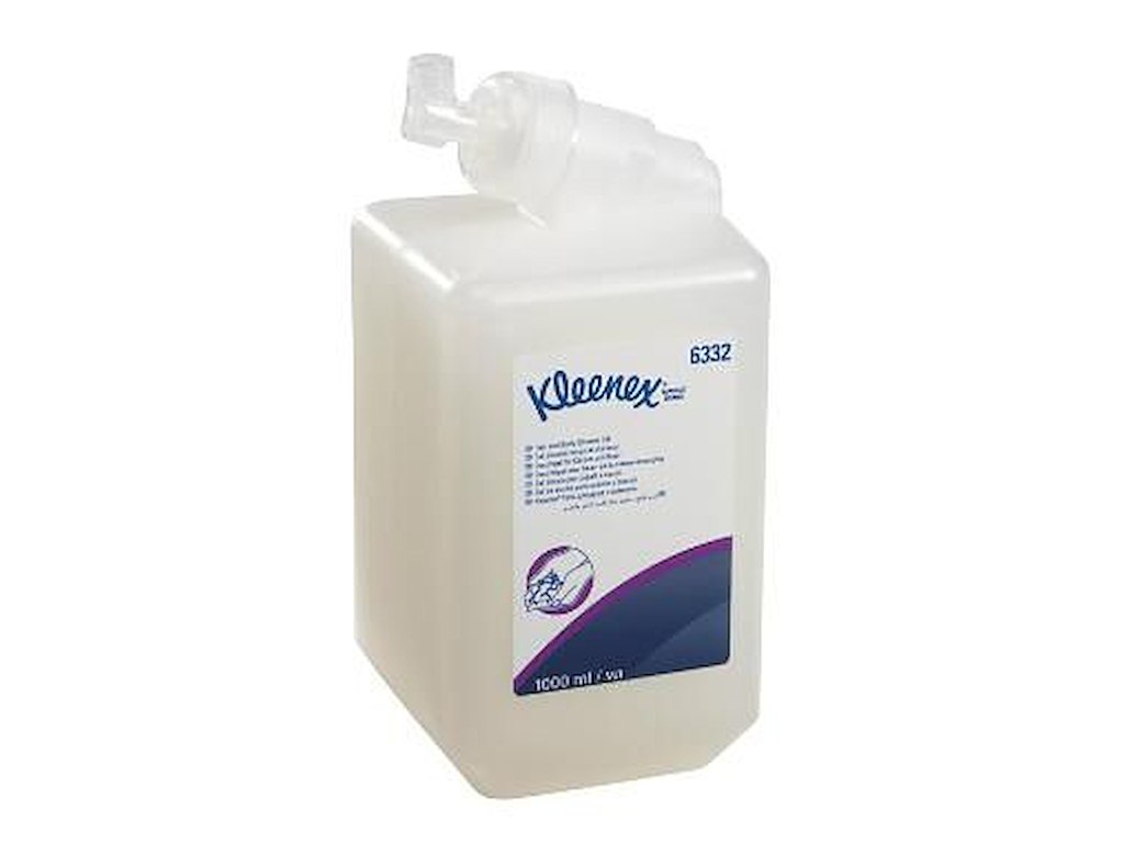 Shampoo Kleenex General Hår-/Kropsshampoo 1ltr med Farve/Parfume Hvid