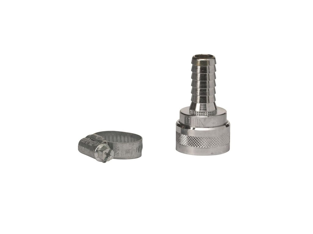 Koblingshus (Q) med 1/2 tommer udvendig gevind og Spændebånd til slange/skaft