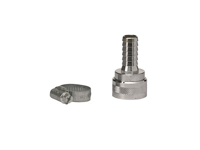 Koblingshus (Q) med 1/2 tommer udvendig gevind og Spændebånd til slange/skaft