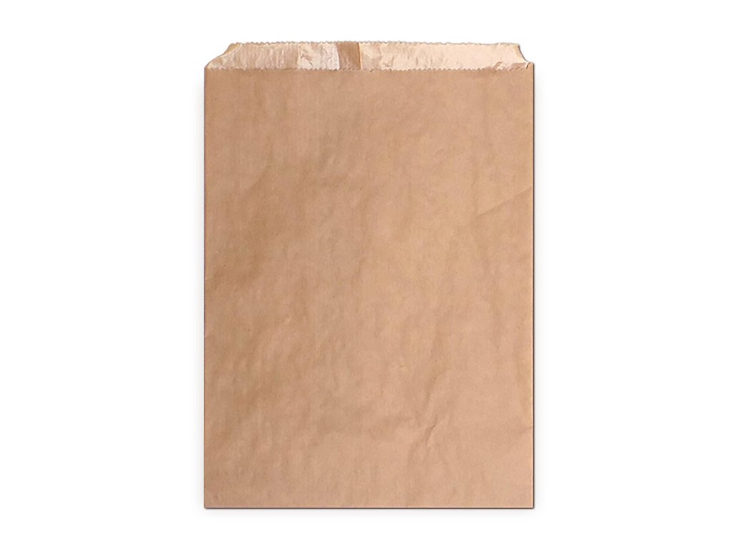 Bagerpose 1.5kg B210xH280+20mm PE-belagt Ribbet Brun