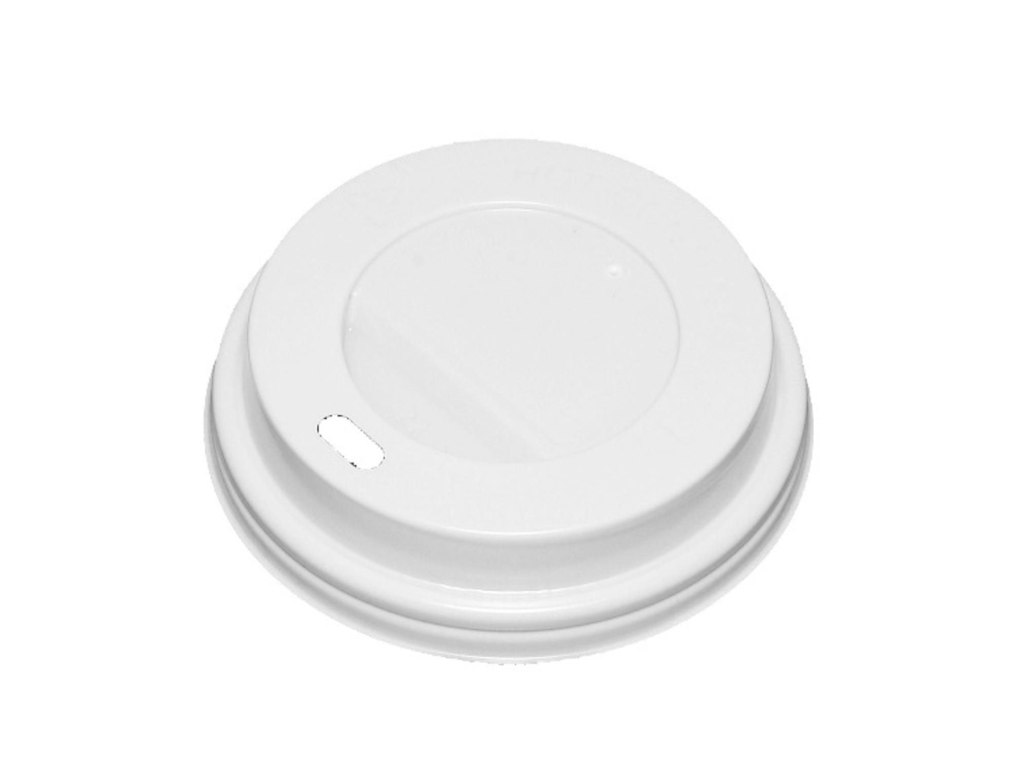 Drikkelåg PS Plast Ø80xH20mm Til Kaffebæger Hvid Catersource