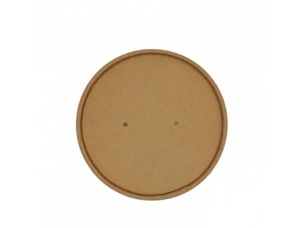 Låg rundt Ø168mm Pap Brun til Salatbakke 1090 ml