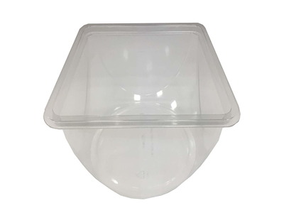 Bowle skål kvadratisk 180x180x70 mm høj APET klar