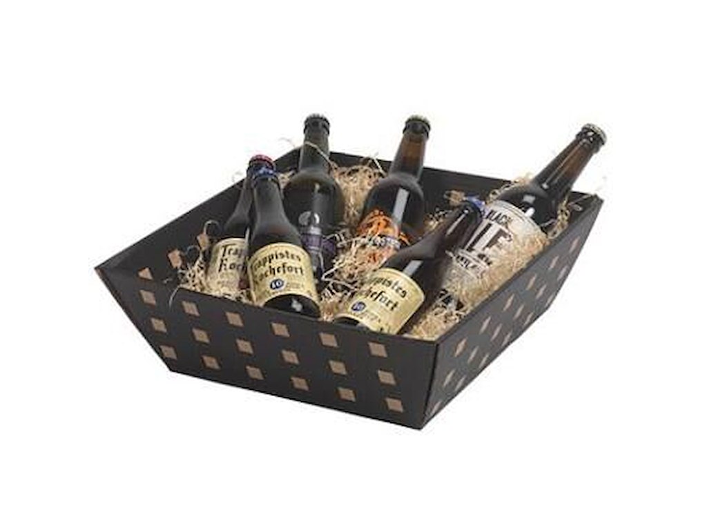 Gavekurv 345x345x115mm Mellem Sort med Kvadrater