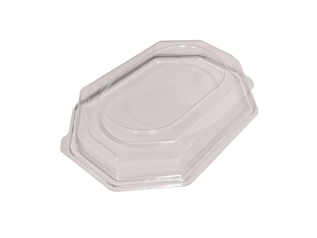 Plastlåg højt 8-kant Klar til sort fad vnr 73700