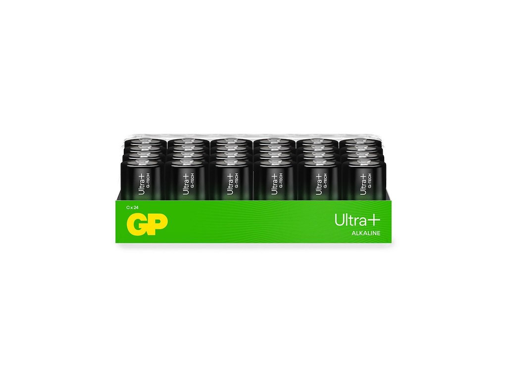 Batteri GP Ultra Plus Alkaline C 14AUP/LR14 Bulk 24 stk Svanemærket